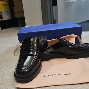 Stuart Weitzman Patent Leather Loafer Slip-Ons